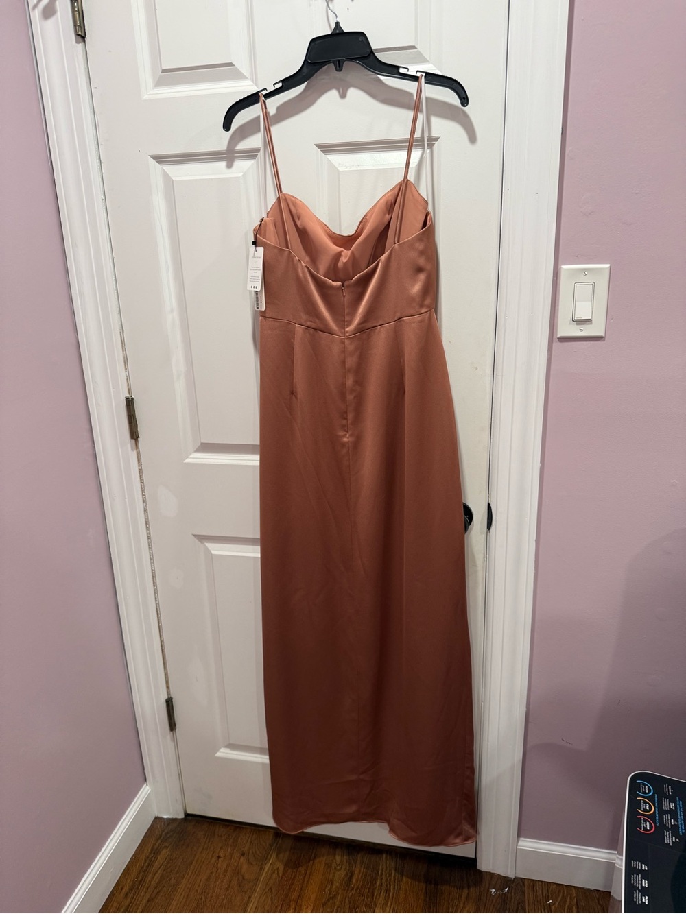 Jenny Yoo Lauren Spaghetti-Strap Formal Dress with Side Slit - Picture 3 of 4